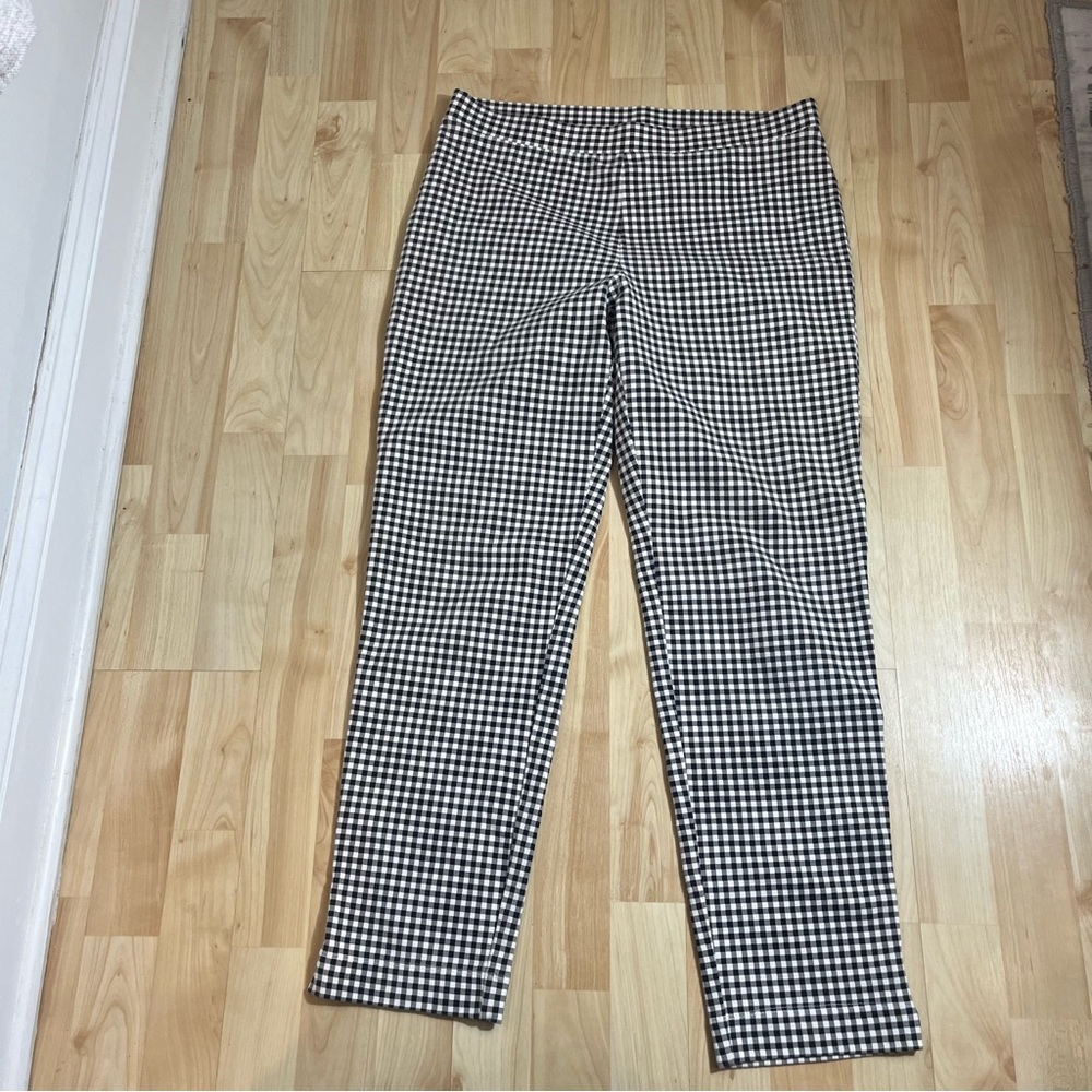 Talbots Gingham‎ Women’s Cotton High Waisted Pull On Leggings Size Medium
